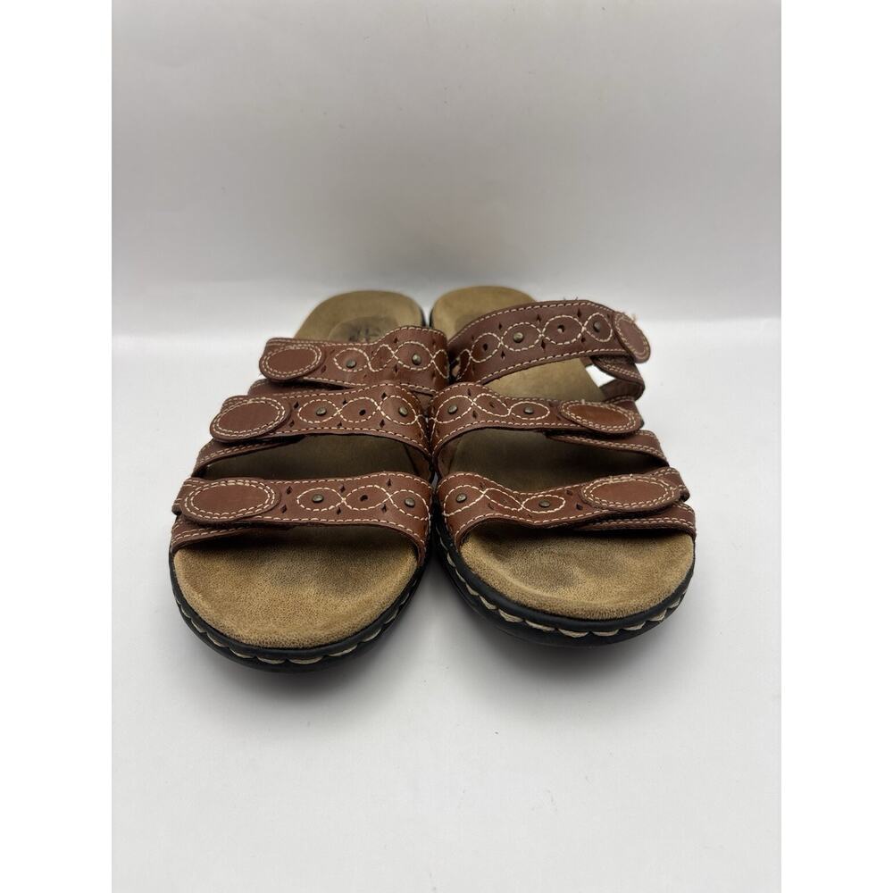 Clarks Leisa Cacti Q Brown Slide Sandals Women Size 7.5 - Picture 2 of 9